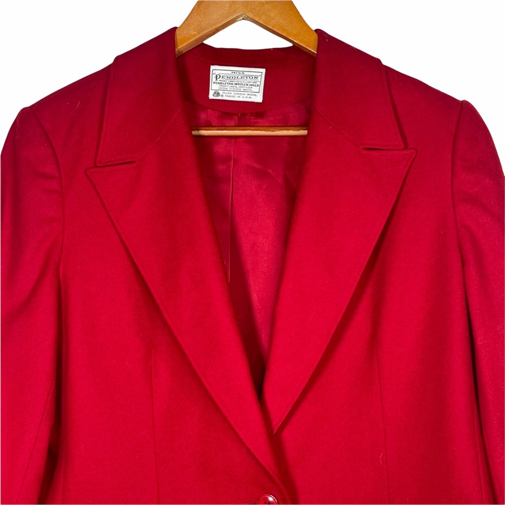 Pendleton Red Small Wool Blazer - image 3